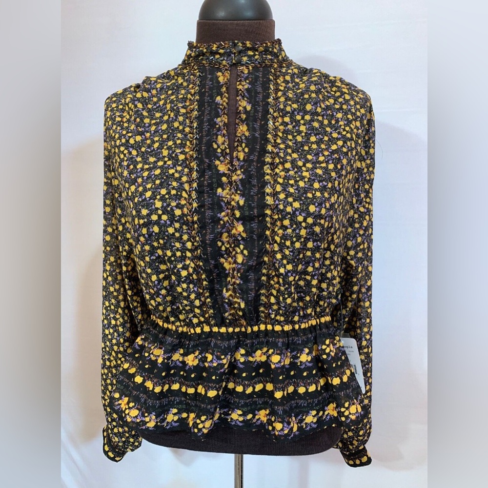 NWT Free People Floral Sheer Blouse